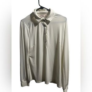 Badgley Mischka Women's Long Sleeve Collared Blouse